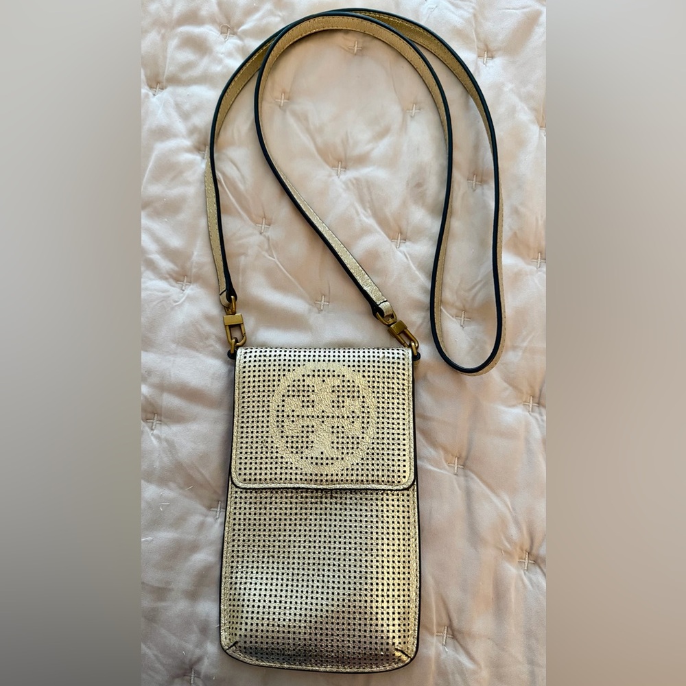 Tory Burch Metallic Gold Crossbody Bag